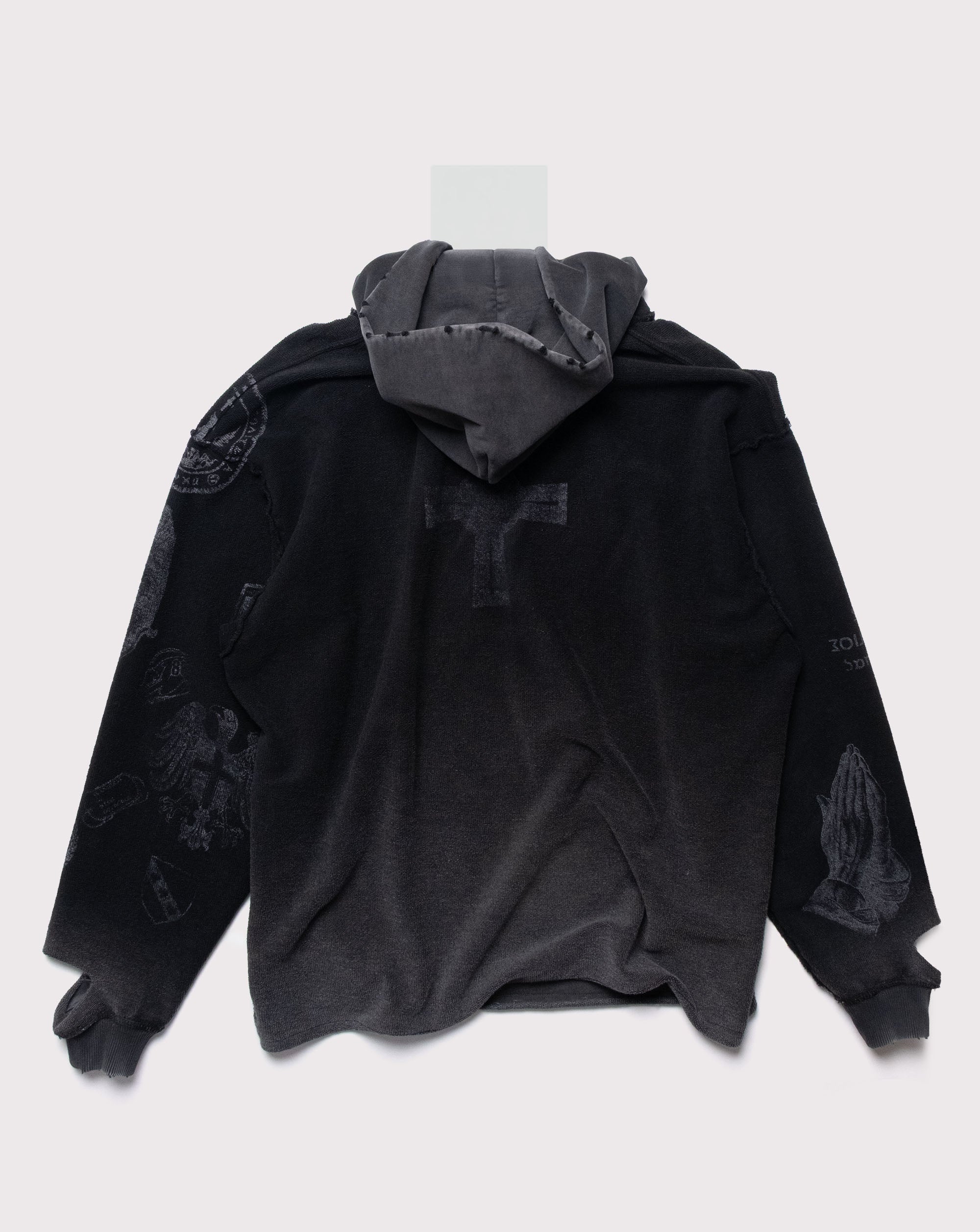 GF's Tattoo Reversible Hoodie Gray