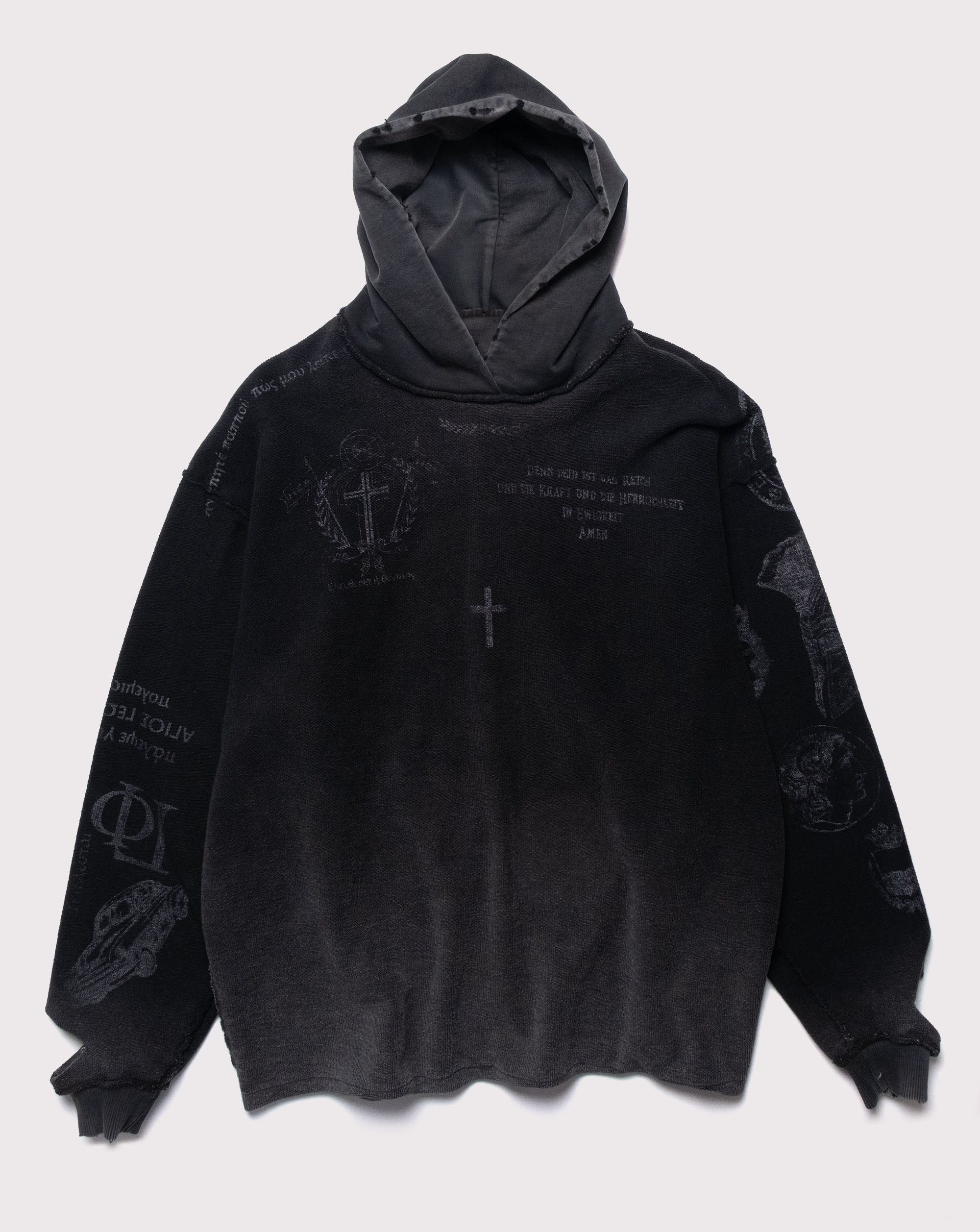 GF's Tattoo Reversible Hoodie Gray