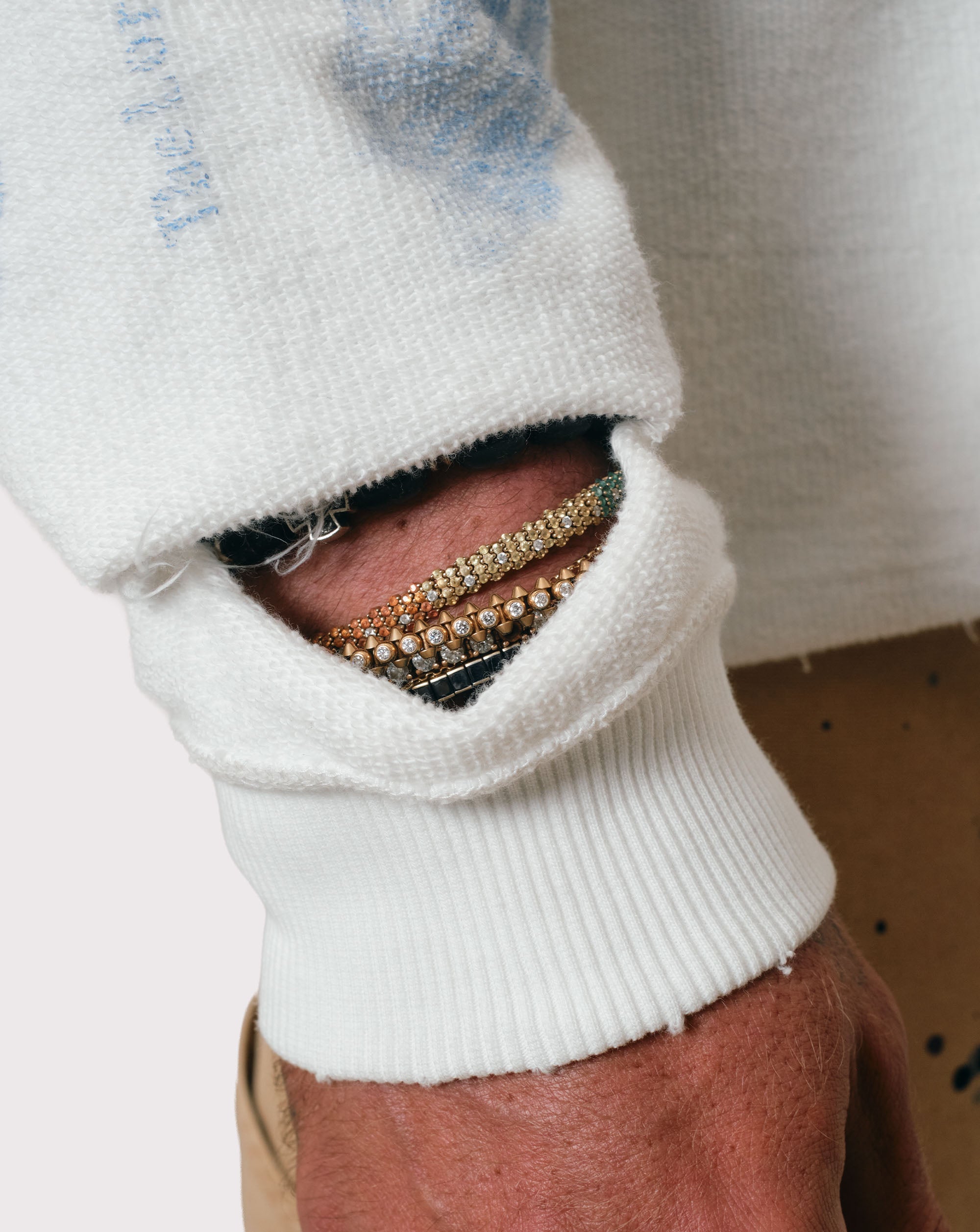 GF's Tattoo Reversible Hoodie White