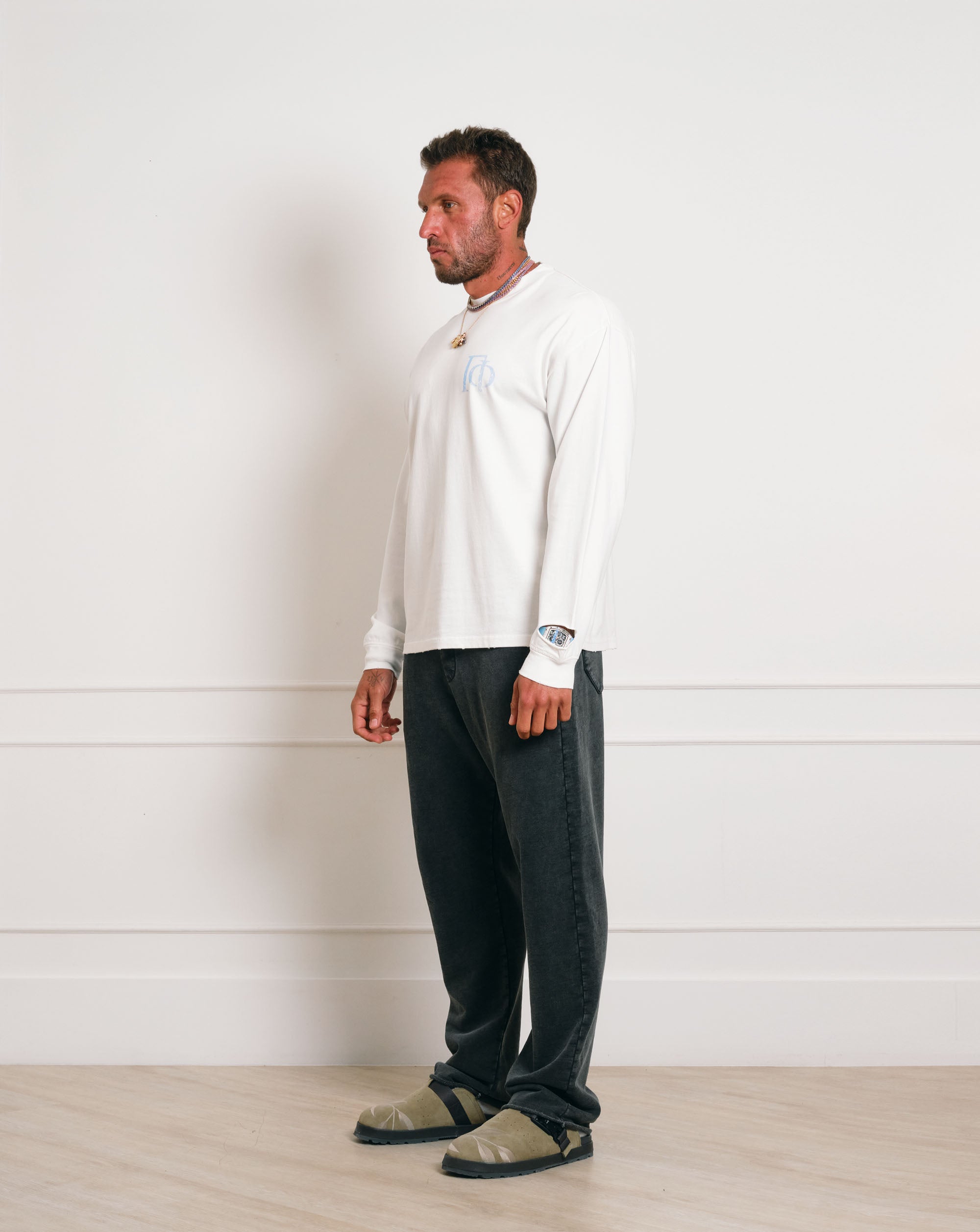The Gride Crest Long Sleeve T-shirt White