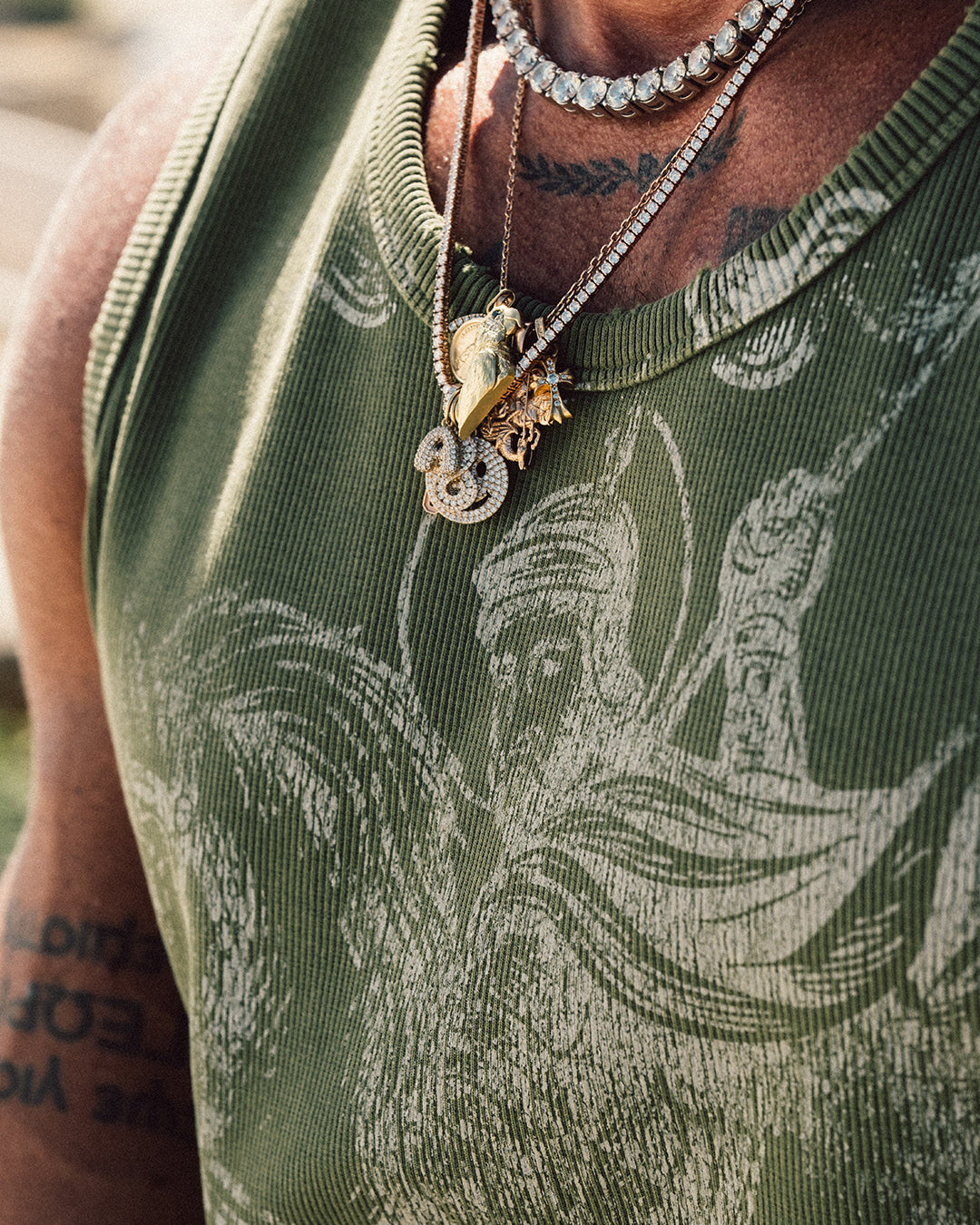 My Saints Tanktop Green and Beige