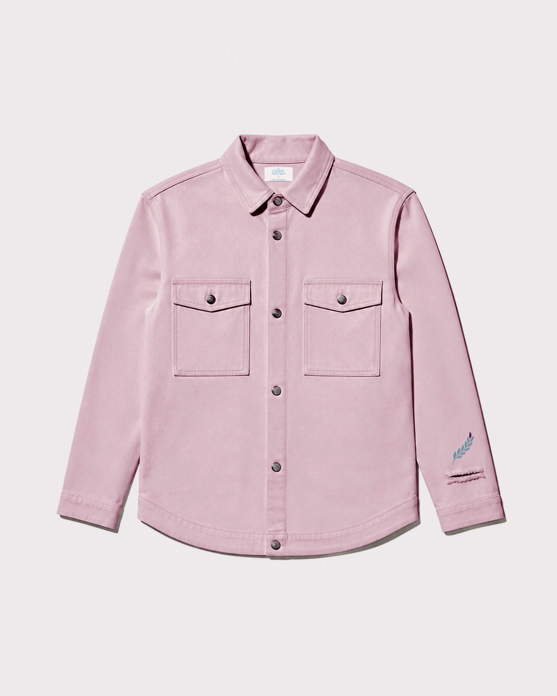The Gride F or D overshirt Pink and Blue front view