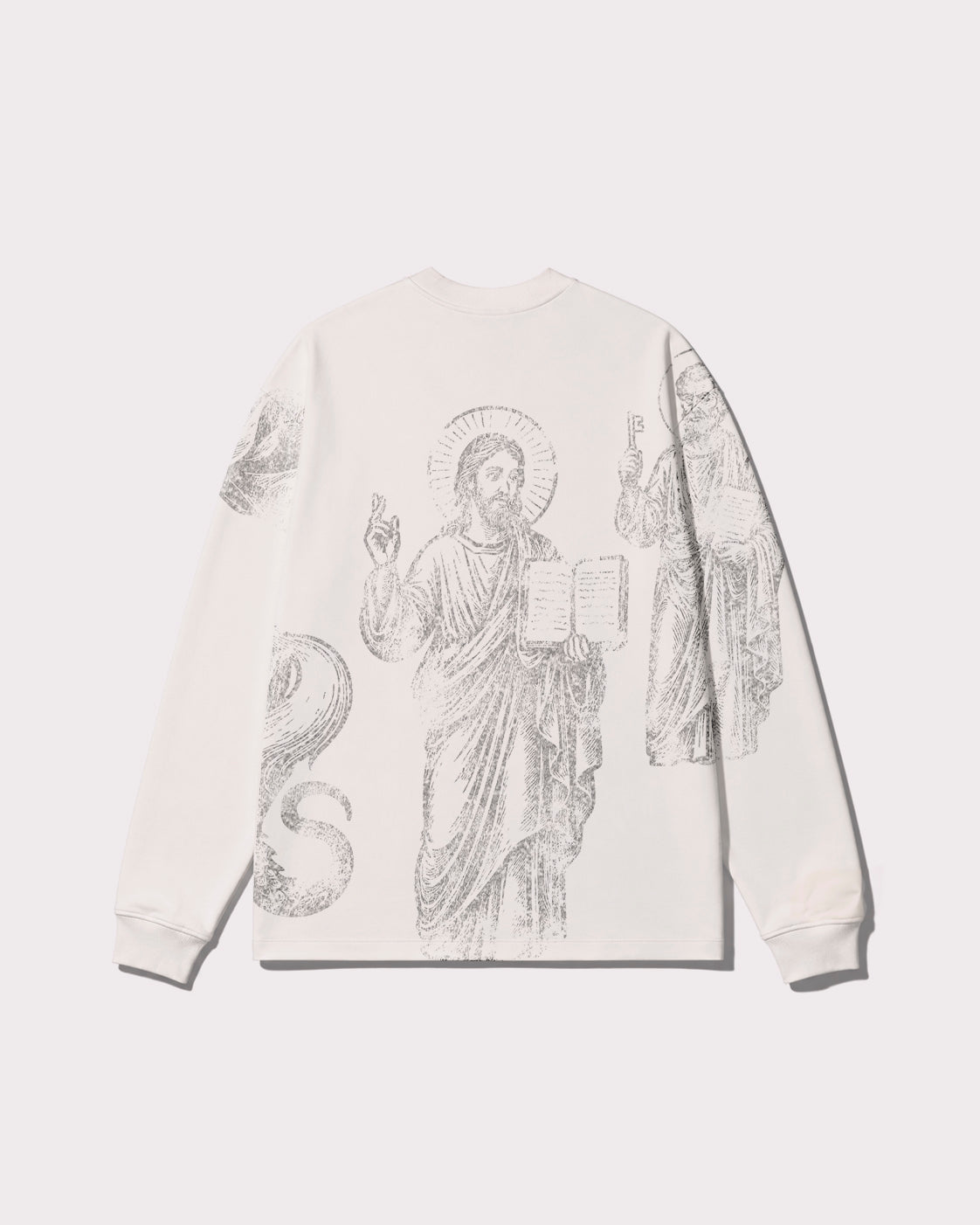 My Saints Long Sleeve T-shirt White and Gray back view