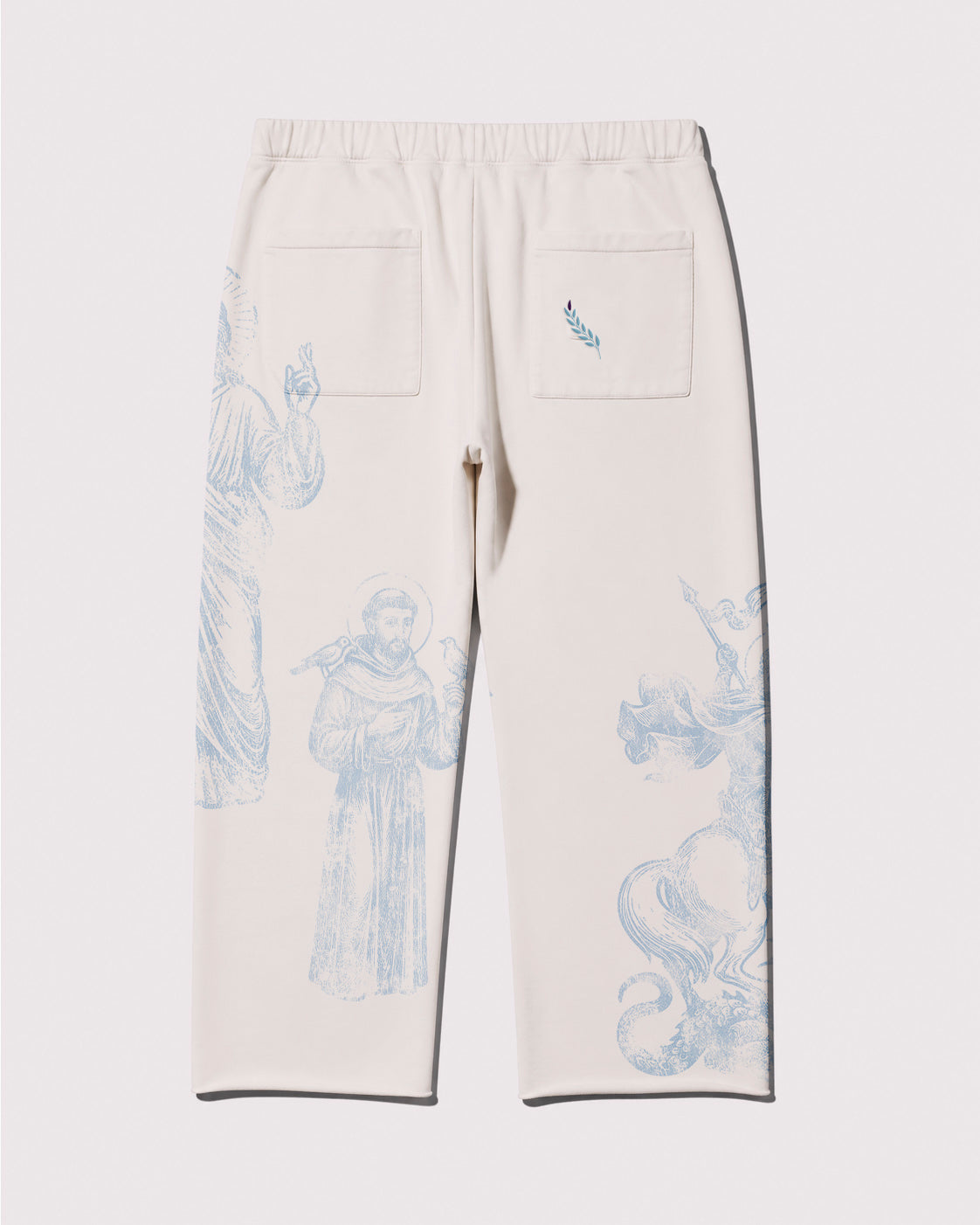 My Saints Sweatpants White and Blue back view