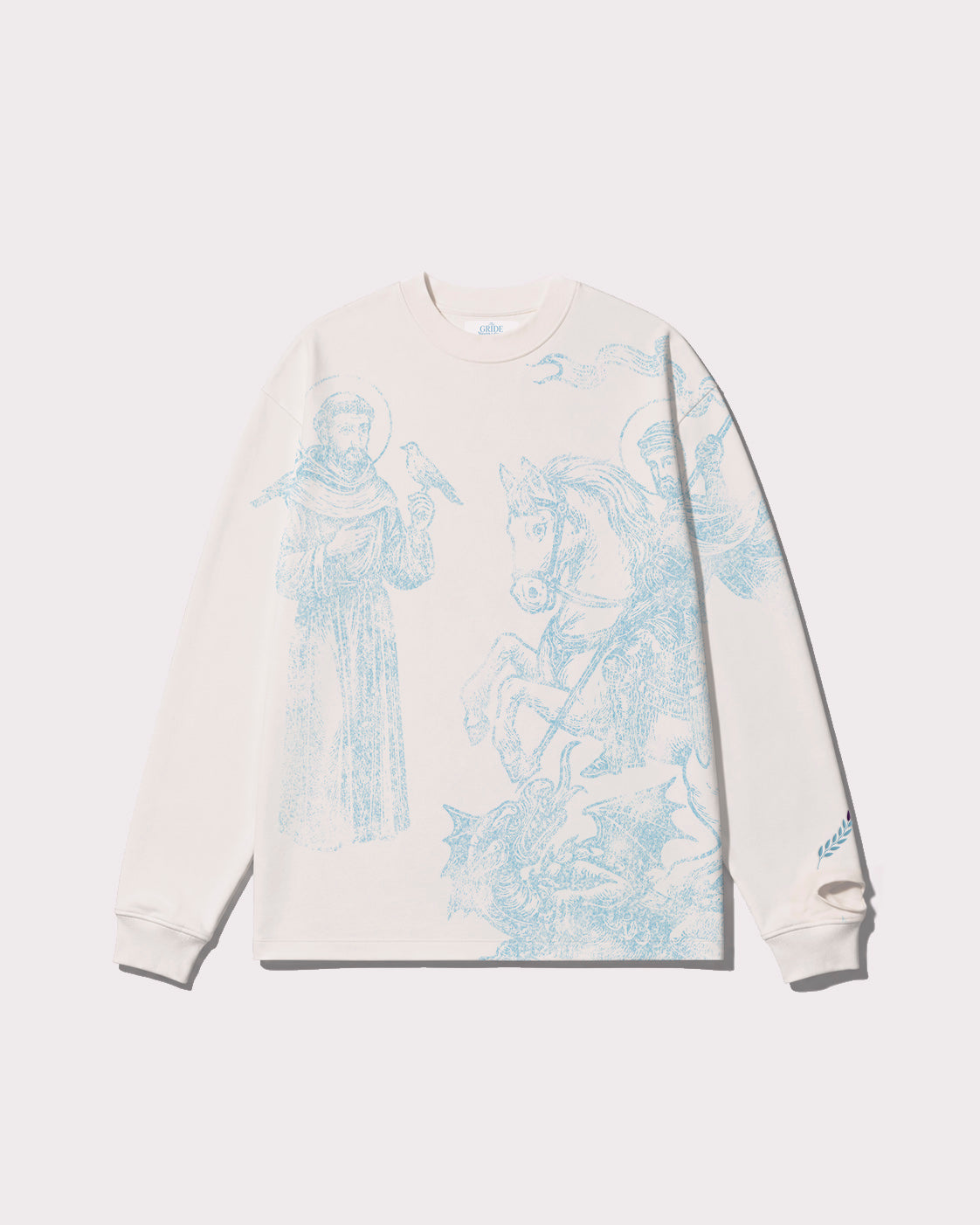 My Saints Long Sleeve T-shirt White and Blue front view