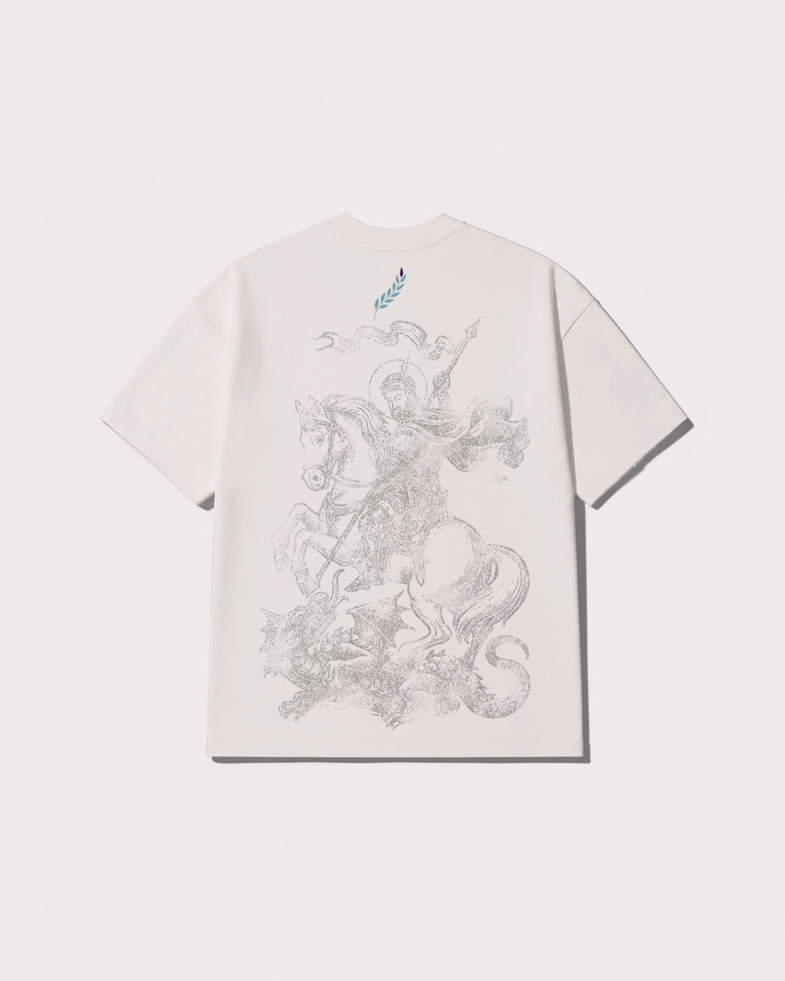 Agios Georgios T-shirt White and Gray back view
