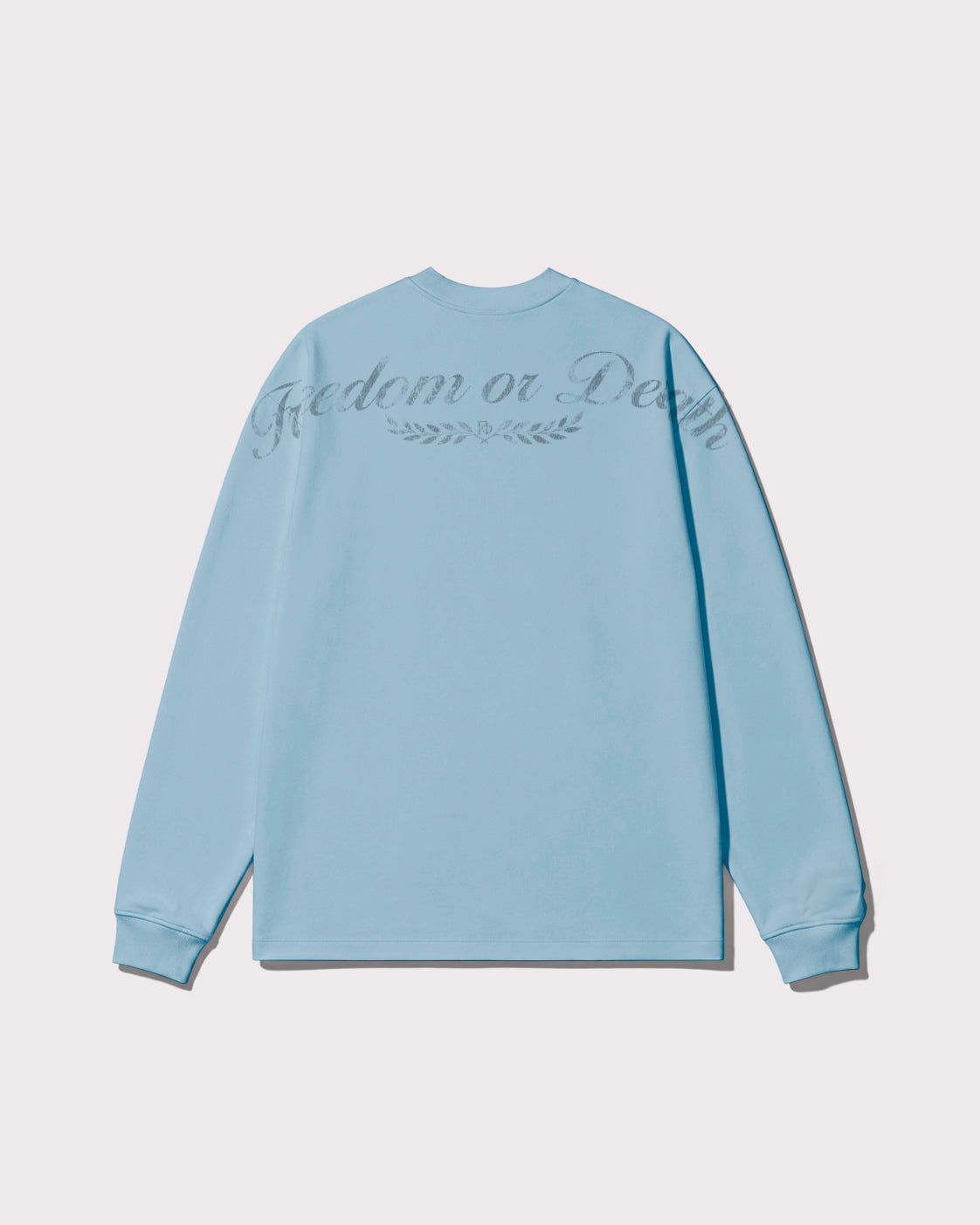 The Gride F or D Long Sleeve T-shirt Blue and Gray back view
