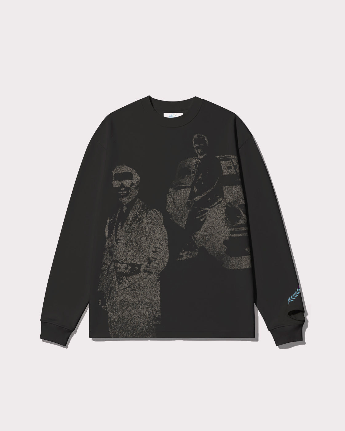 GF's Grandpa Long Sleeve T-shirt Gray and Beige front view