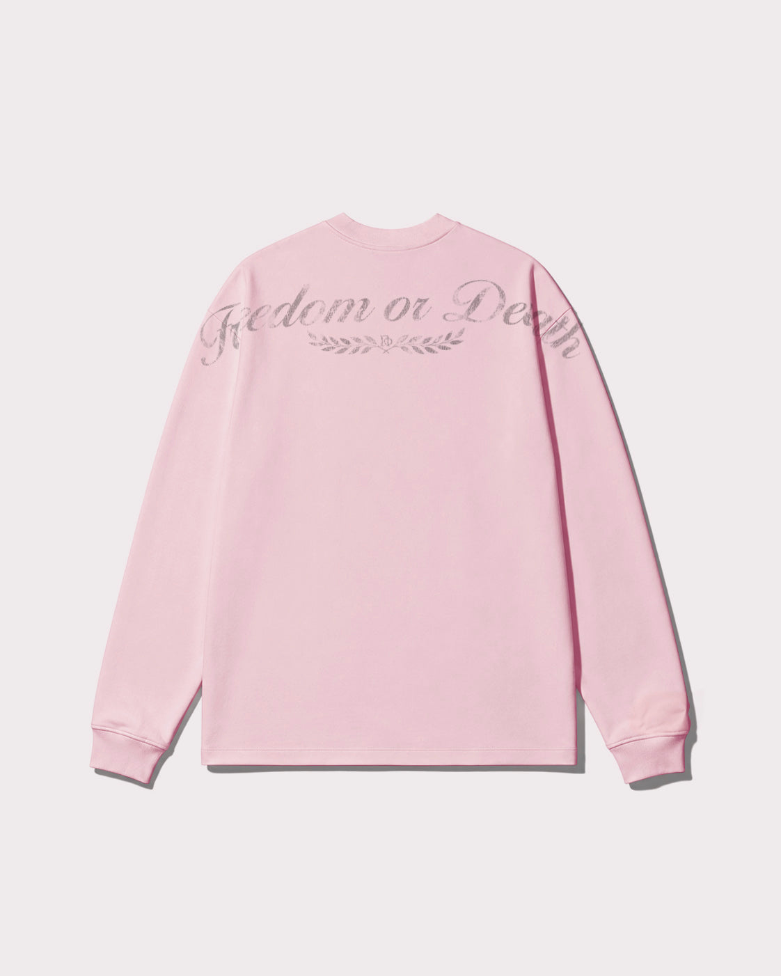 The Gride F or D Long Sleeve T-shirt Pink and Gray back view