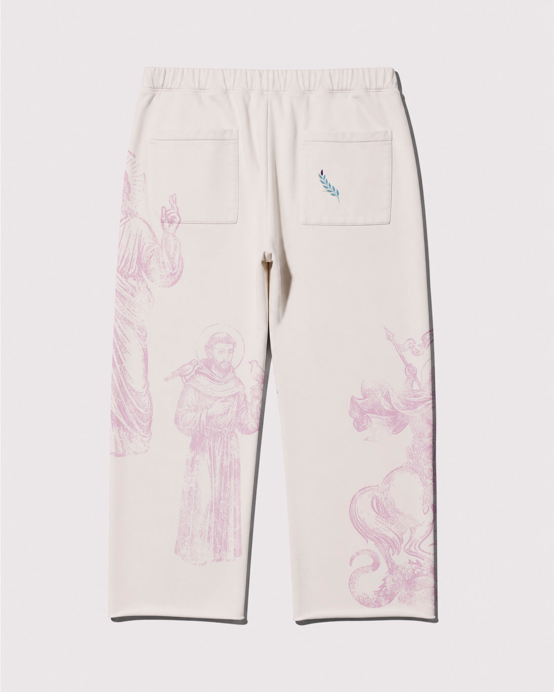 My Saints Sweatpants White and Pink back view